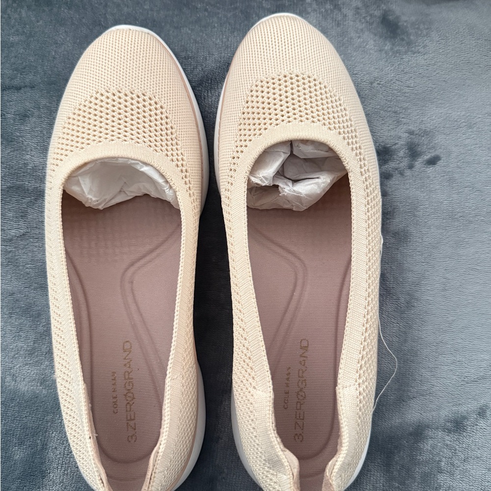 Cole Haan Women's Beige Knit Flats 3.Zerogrand Stitchlite Ballet Flat - Picture 2 of 5